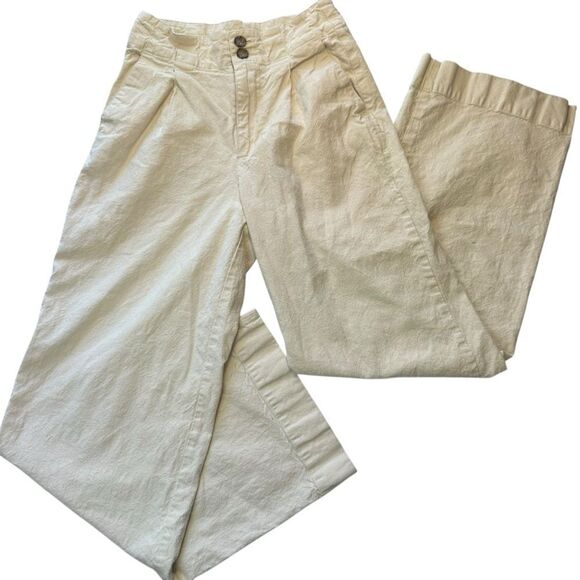 Marine Layer Flora High Waisted hemp tencel pleated Trouser pants Size 0 - Picture 2 of 7